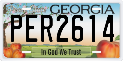 GA license plate PER2614