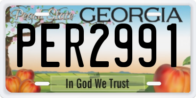 GA license plate PER2991