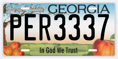 GA license plate PER3337
