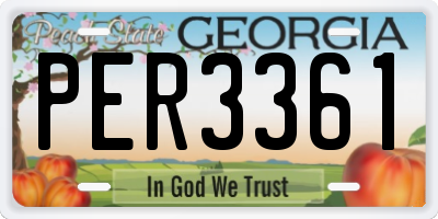 GA license plate PER3361