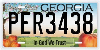 GA license plate PER3438