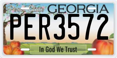GA license plate PER3572