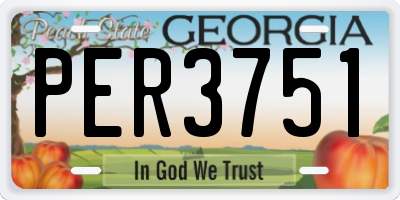 GA license plate PER3751