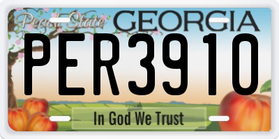 GA license plate PER3910
