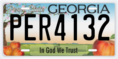 GA license plate PER4132