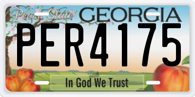 GA license plate PER4175