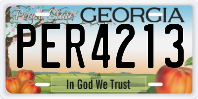 GA license plate PER4213