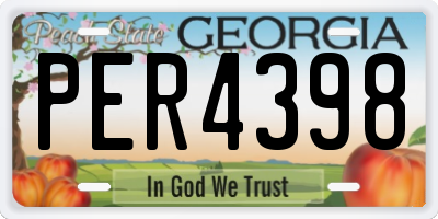 GA license plate PER4398