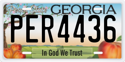 GA license plate PER4436