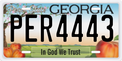 GA license plate PER4443