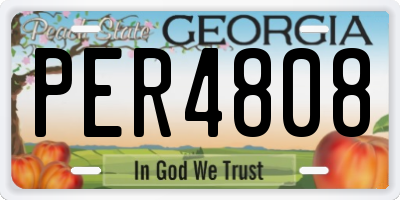 GA license plate PER4808