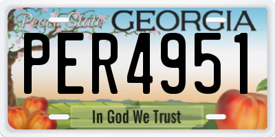 GA license plate PER4951