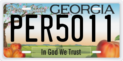 GA license plate PER5011