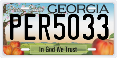 GA license plate PER5033