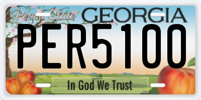 GA license plate PER5100