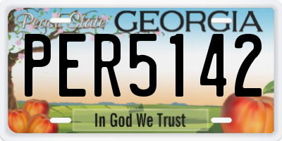 GA license plate PER5142