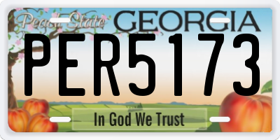 GA license plate PER5173
