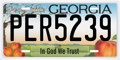 GA license plate PER5239