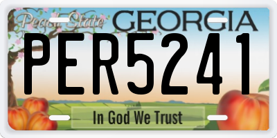 GA license plate PER5241