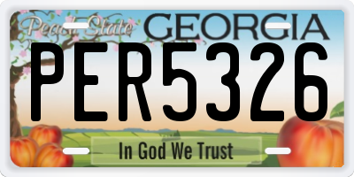 GA license plate PER5326