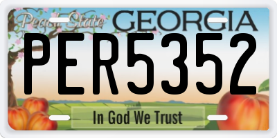 GA license plate PER5352