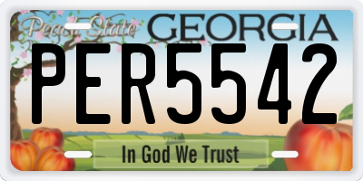 GA license plate PER5542