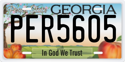 GA license plate PER5605