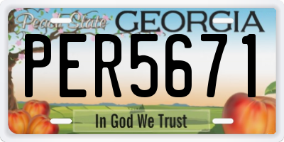GA license plate PER5671