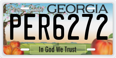 GA license plate PER6272