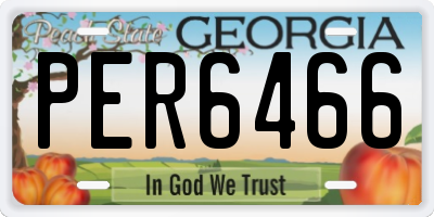 GA license plate PER6466