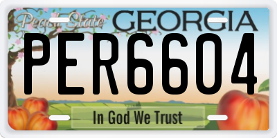GA license plate PER6604