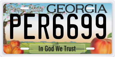 GA license plate PER6699