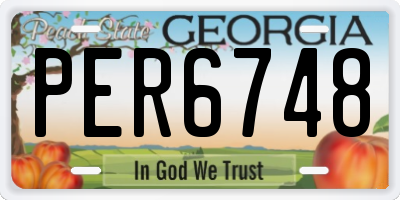 GA license plate PER6748
