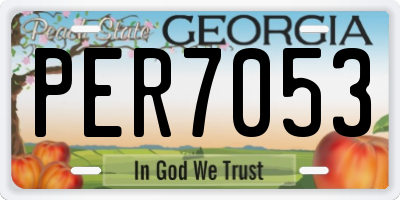 GA license plate PER7053