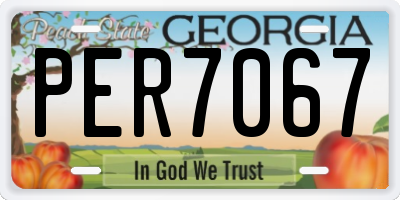 GA license plate PER7067