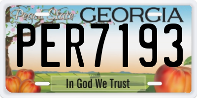 GA license plate PER7193