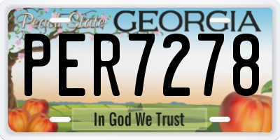 GA license plate PER7278
