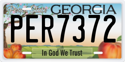GA license plate PER7372