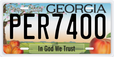 GA license plate PER7400