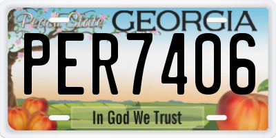GA license plate PER7406