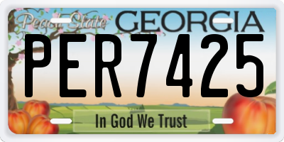 GA license plate PER7425