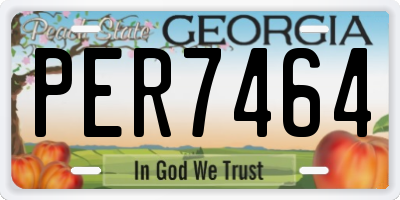 GA license plate PER7464