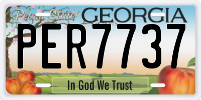 GA license plate PER7737