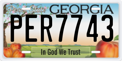 GA license plate PER7743
