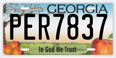 GA license plate PER7837