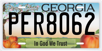 GA license plate PER8062