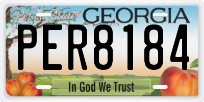 GA license plate PER8184