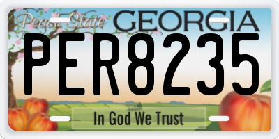 GA license plate PER8235