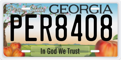 GA license plate PER8408