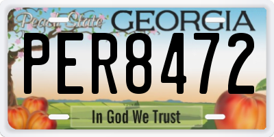 GA license plate PER8472